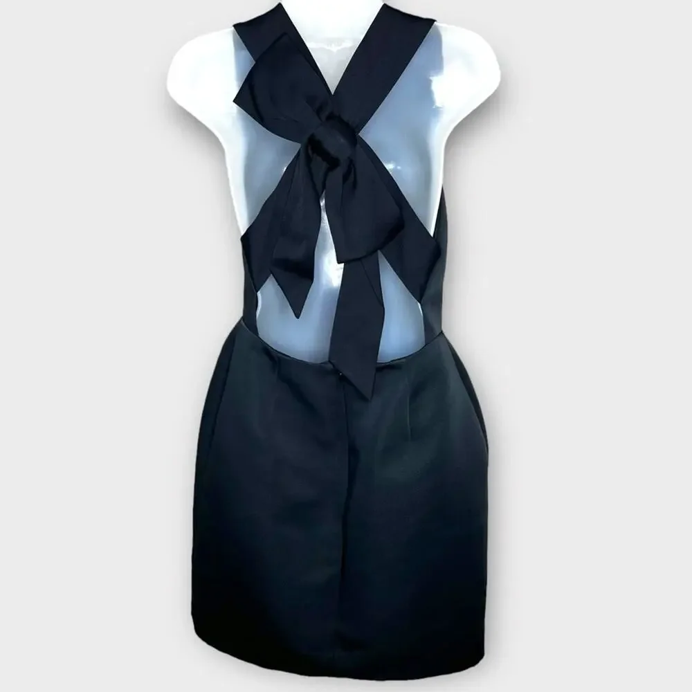 kate spade Black Sleeveless Bow-Back Sheath Dress